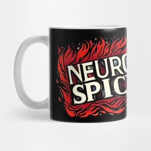 Flaming Hot Neuro Spicy Linocut Design Mug